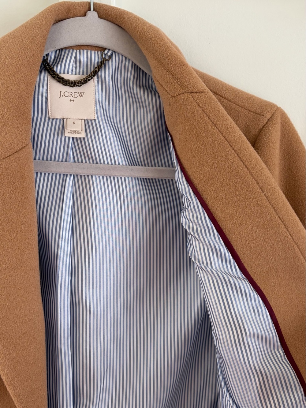 J.Crew Women’s Camel Wool Blend Topcoat | Size 6 | 3 Button - Picture 2 of 6